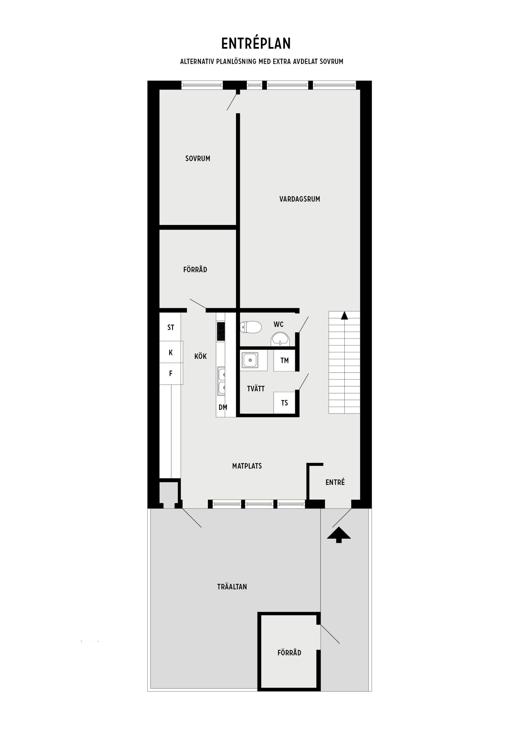Välskött och välplanerat radhus på stor tomt i underbart läge mot skogsallmänning