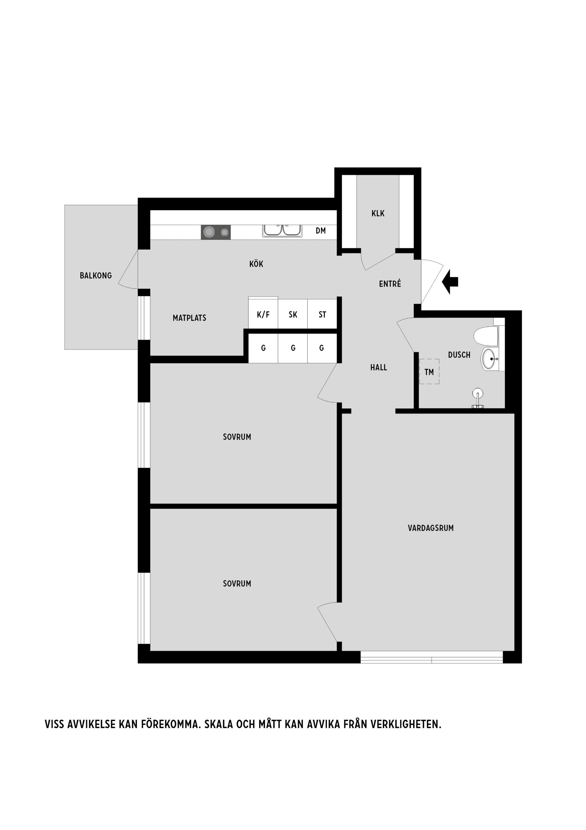 Välplanerad gavel-3:a med låg avgift och centralt läge