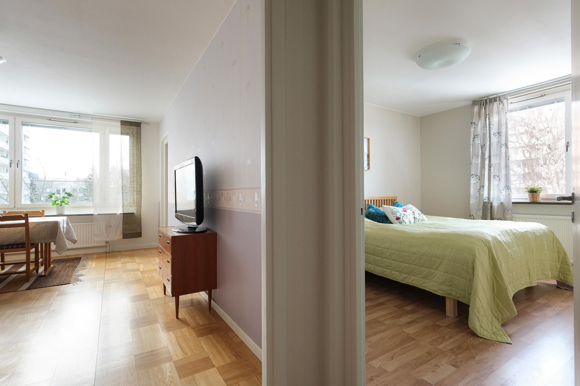 Välplanerad gavel-3:a med låg avgift och centralt läge