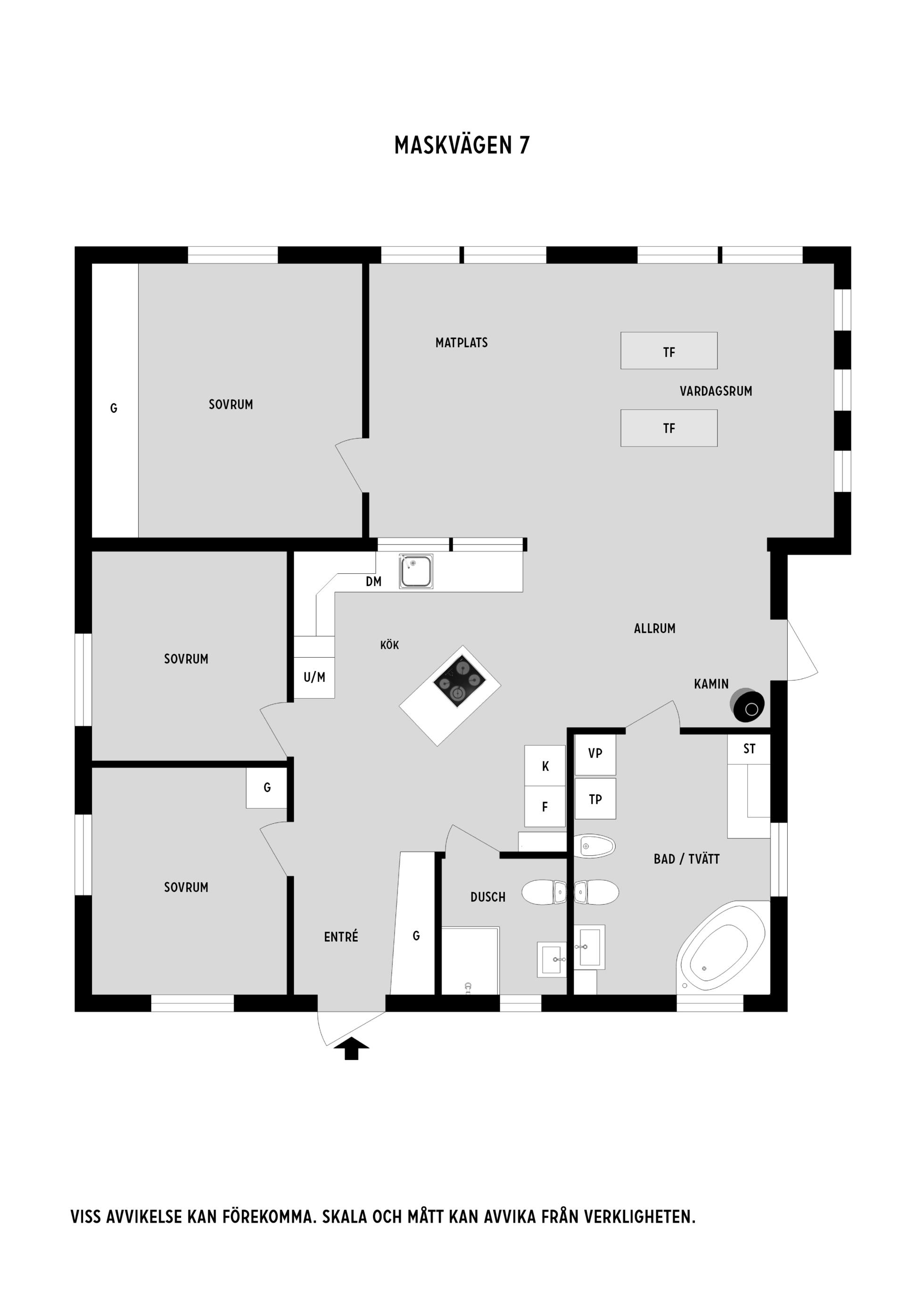 Mycket fin 1-plansvilla med öppen planlösning och naturskönt läge