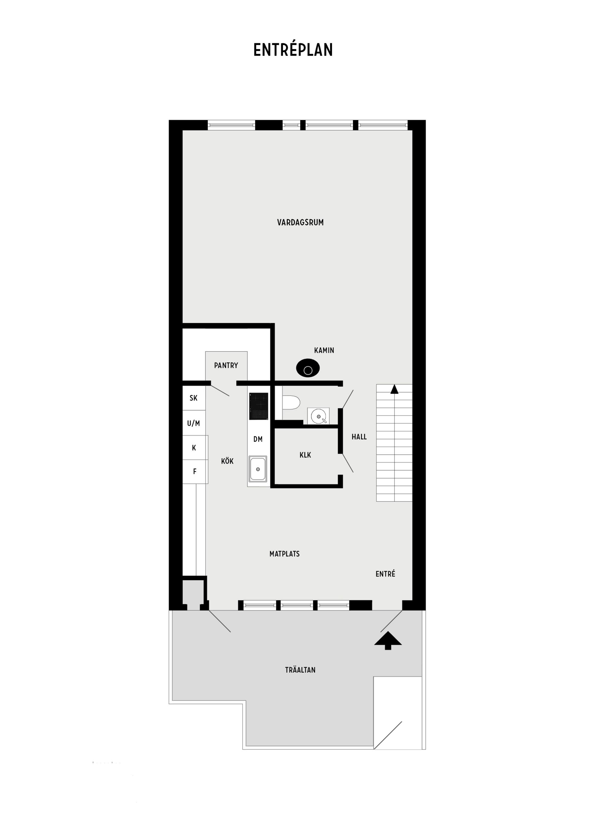 Fint renoverat radhus i underbart läge mot skogsallmänning